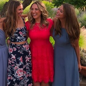 BB Dakota Lace Coral Dress